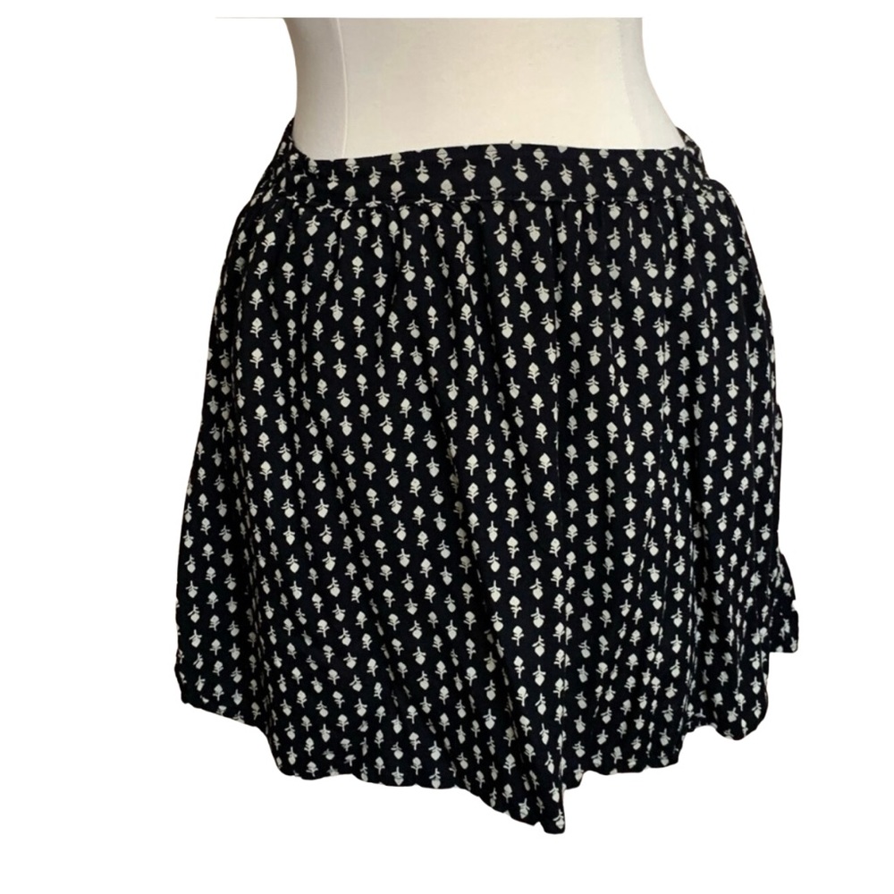 LUCKY BRAND Skirt Black Tan Floral Size Large